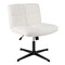 Armless Office Desk Cross Legged Office Chair with Adjustable Height-White